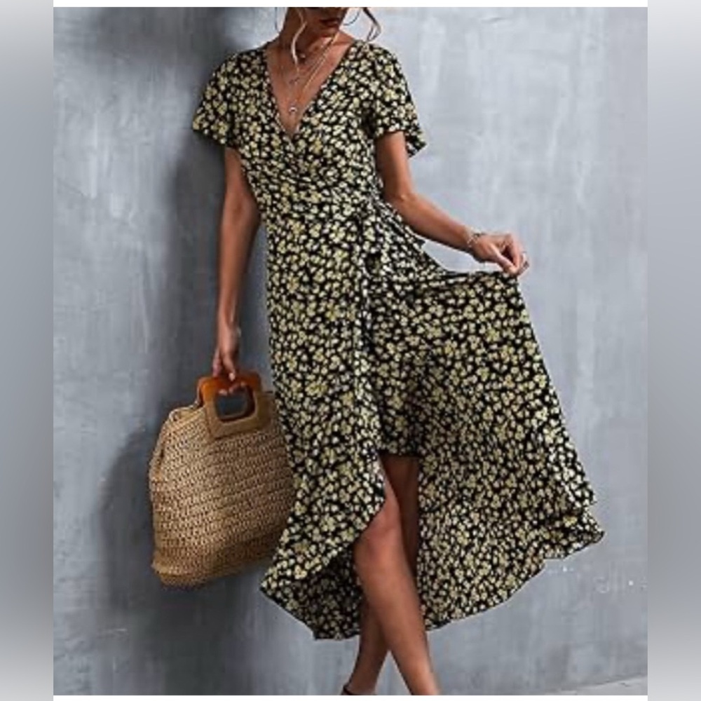 Lost + Wander Floral Wrap Maxi Dress - Picture 1 of 5